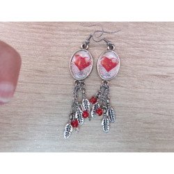 boucle en argent un superbe cœur rouge "love"